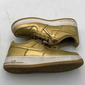 Nike Girls Air Force 1 LV8 820438-700 Gold Sneakers Tennis Shoes US 6.5